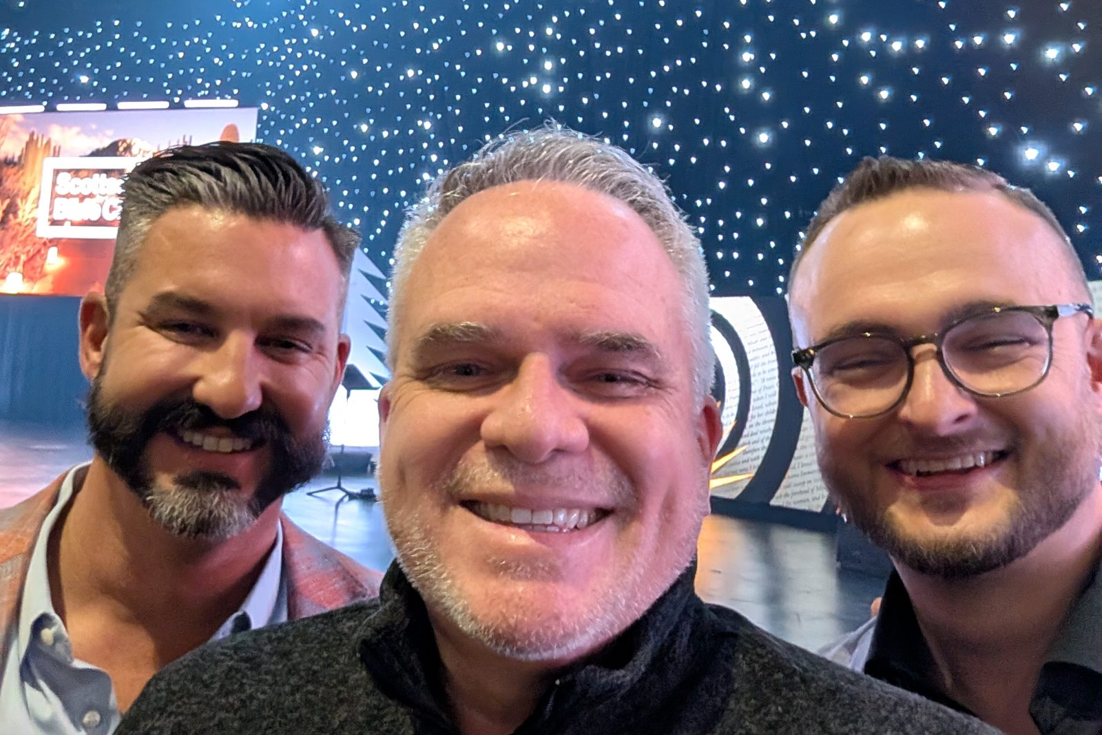 David with his pastors, Rustin Rossello and Ryan Goble